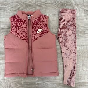 Kids 4T Nike Puffy Vest and Velour Pant set